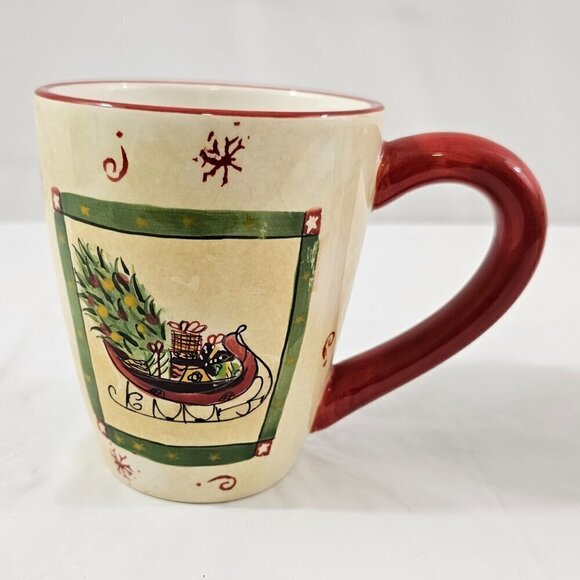 Sakura Table Gracey Knight Happy Holidays 14 Oz Christmas Mugs Cups – Set of 2 - Picture 15 of 16